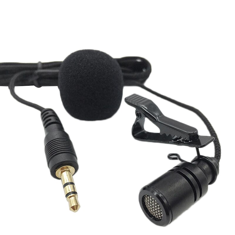 3.5mm Wired Lavalier Clip Hands-free Speech Lapel Recording Pen Guide Microphone Mini Mic Single Mobile Phone PC Recording 2.5M: Iron clip