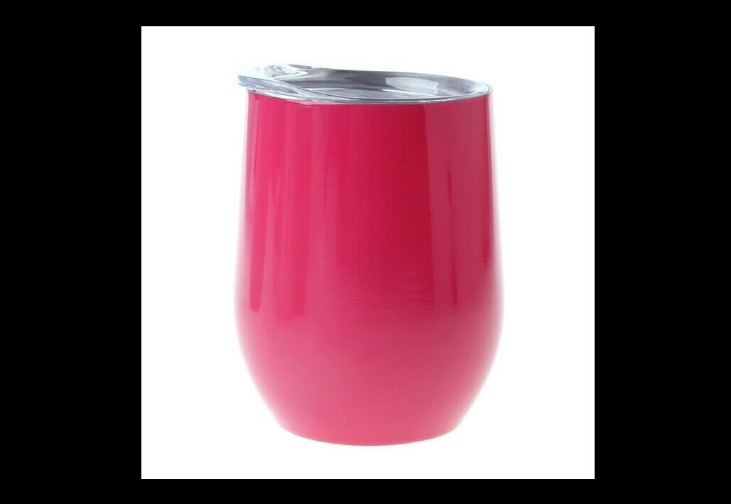 Egg type vinkopp tumbler rustfritt stål metall beger krus med lokk: B1