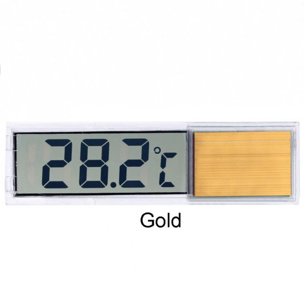Multi-Functional LCD 3D Digital Electronic Temperature Measurement Fish Tank Temp Meter Aquarium Thermometer: gold