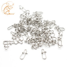 Thritop 100pcs #1 #2 #3 Veiligheid Snaps Fishing Swivel Haak Connector Rvs Haak Lock Snap wartels Solid Ringen Connector