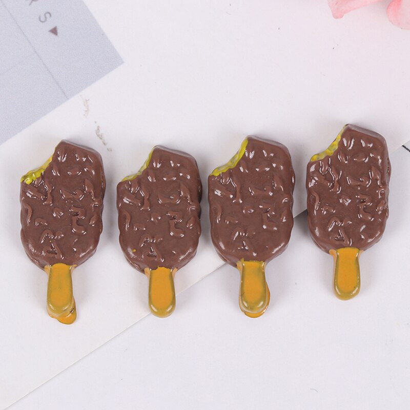 4Stck 1:12 Puppenhaus Miniatur Lebensmittel Schokolade Eis bin Stiel Puppe Küche Zubehör
