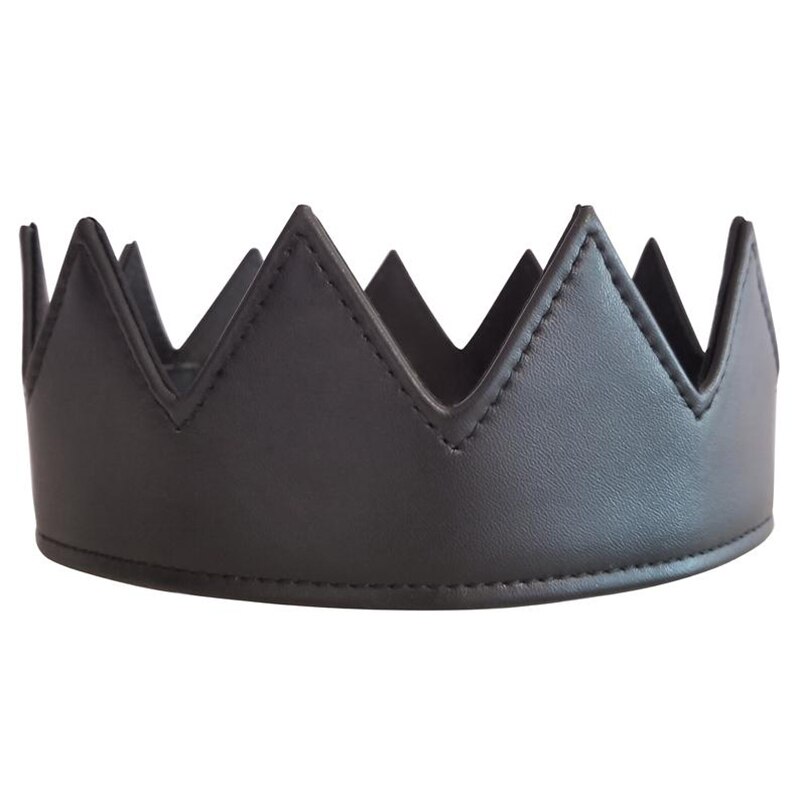 Diadema de corona gótica Punk, tocado ajustable de cuero PU, adorno para el pelo, accesorio de disfraz de rey Medieval y reina para de cumpleaños