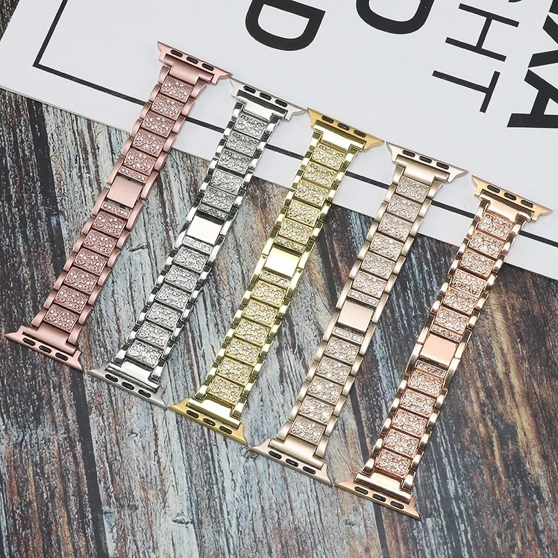 Bracelet en diamant scintillant pour Apple Watch Ultra 2 49mm, 46mm 40mm 45mm 44mm 41mm 42mm pour Iwatch série 10 9 8 7 6, Bracelet pour femmes