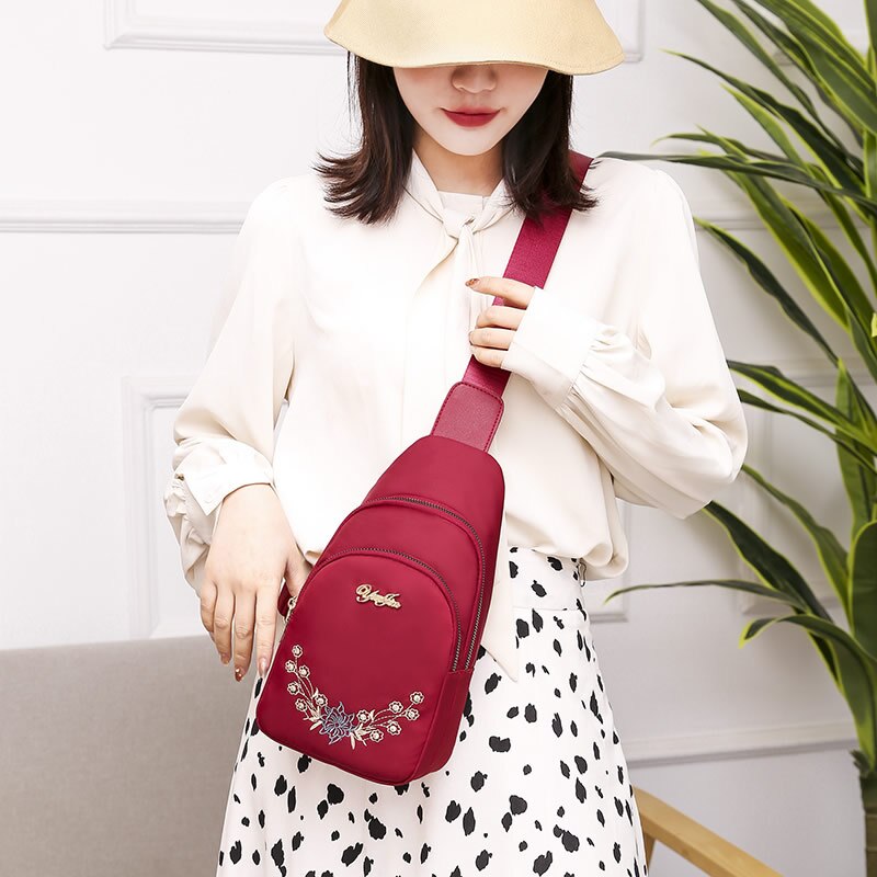 femmes broderie poitrine sac 3 en 1 étanche Sport sacs à bandoulière petits sacs à dos bandoulière pour adolescentes