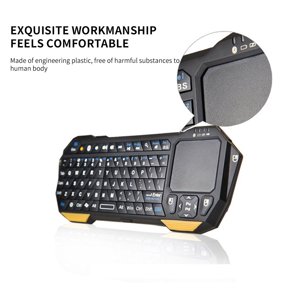 Trådløst mini tastatur bluetooth tastatur med touchpad til smart telefon projektor tablet pc spil konsol 450 li- ion batteri