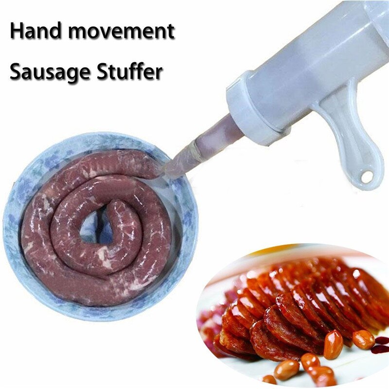 Manuell köttkorvmaskinsats fyllmedel stuffer korv salami maker och tratt hand paj verktyg