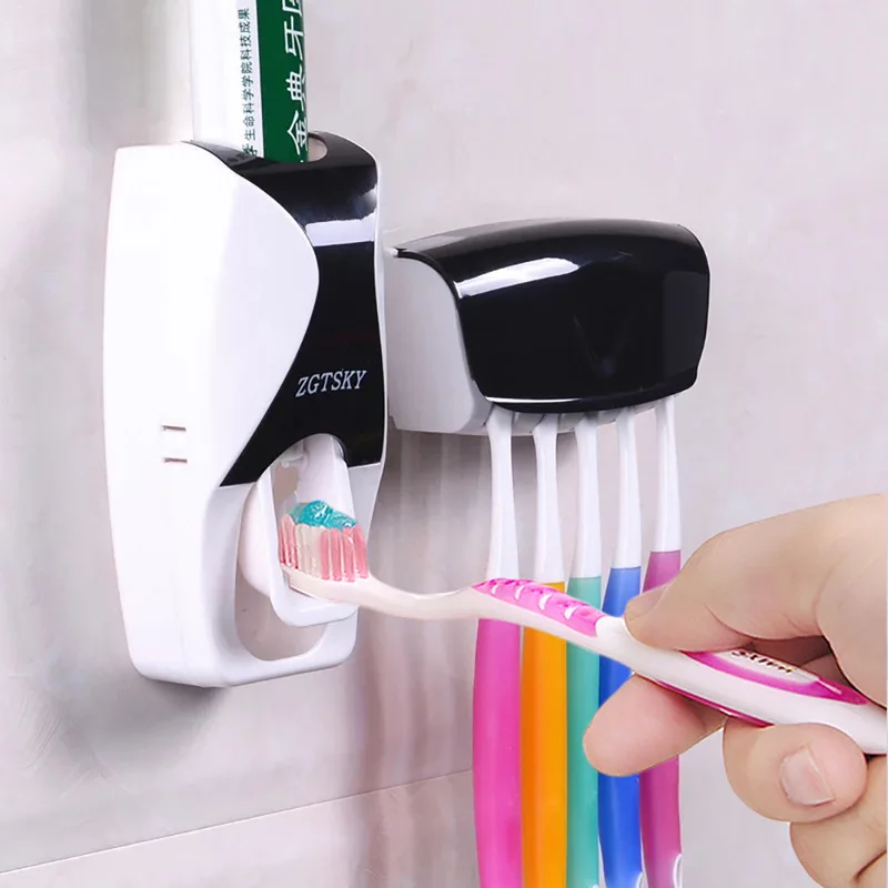 Badkamer Accessoires Automatische Tandpasta Dispenser Stofdicht Tandenborstelhouder Wall Mount Stand Tandpasta Knijpers Tand