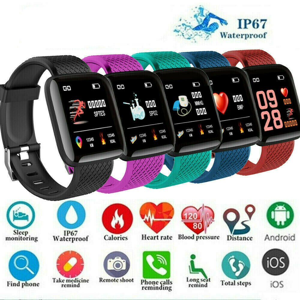 116 PLUS Smart Bracelet Heart Rate Blood Pressure Waterproof Smart Watch Kit