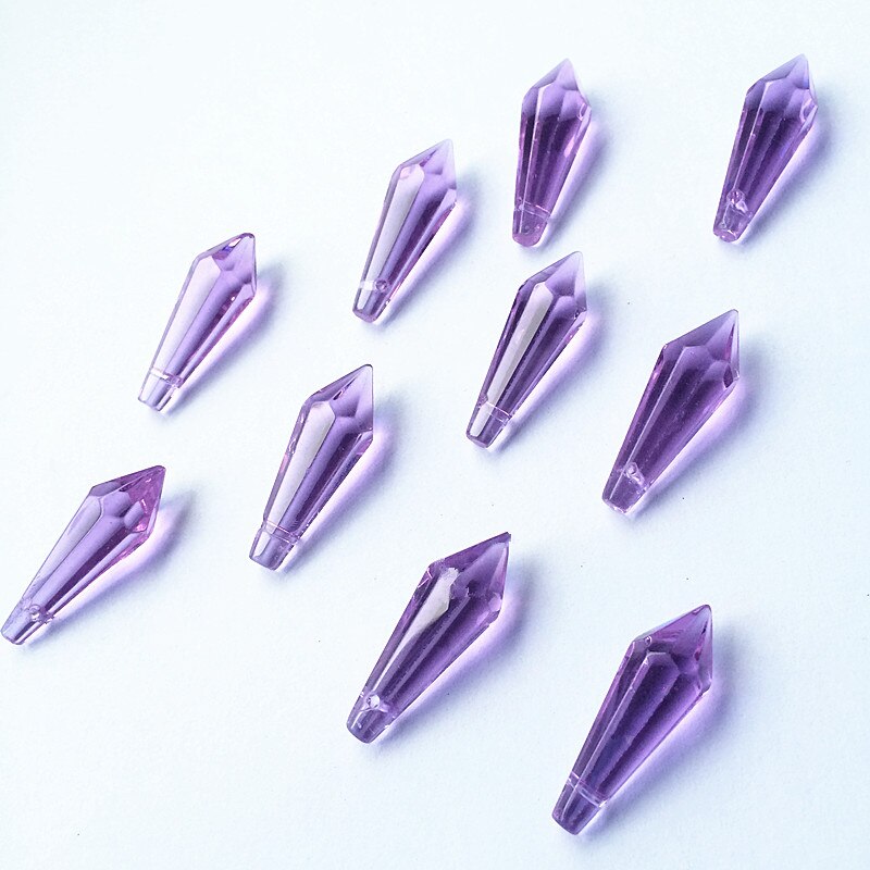 20 pièces/lot 36mm violet glaçon goutte lustre prisme pièces cristal AAA verre suspendu pendentif pour décoration de lampe + anneaux gratuits