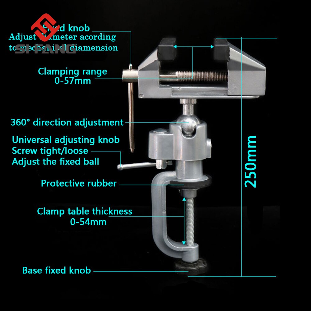 360 Degree Universal Table Bench Vise for Electric Drill Stent Bench Screw Clamp Grinder Holder