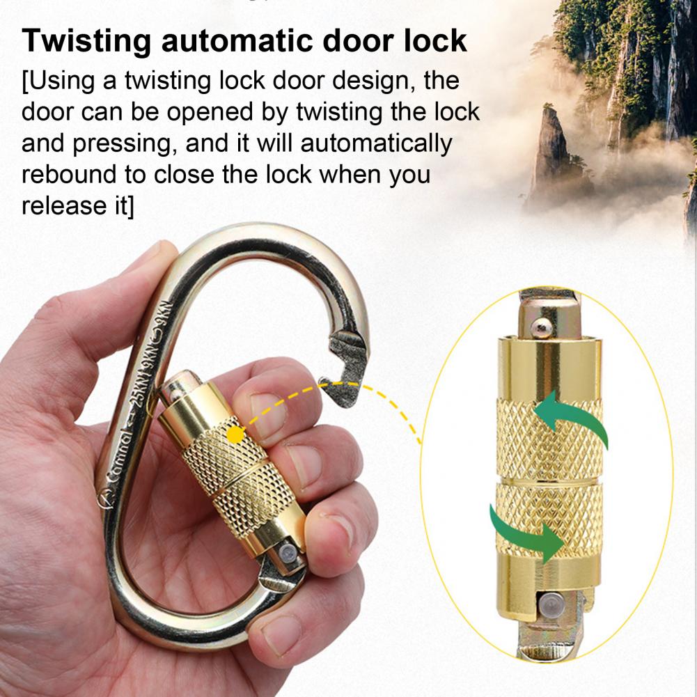 Universal Locking Clips Anti-oxidation Ergonomic Alloy Steel High Hardness Climbing Carabiner