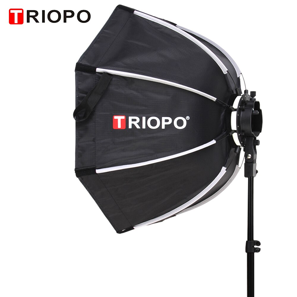 Triopo  kx65 bærbar udendørs paraply softbox med gitter til flash yongnuo  yn200 yn560 iv godox  ad200 v1 tt350 flash speedlite