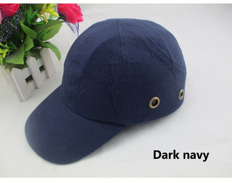 Bump Cap Work Safety Helmet Baseball Hat Style Protective Safety Hard Hat Work Wear Security Head Protection Side 4 Holes: dark navy