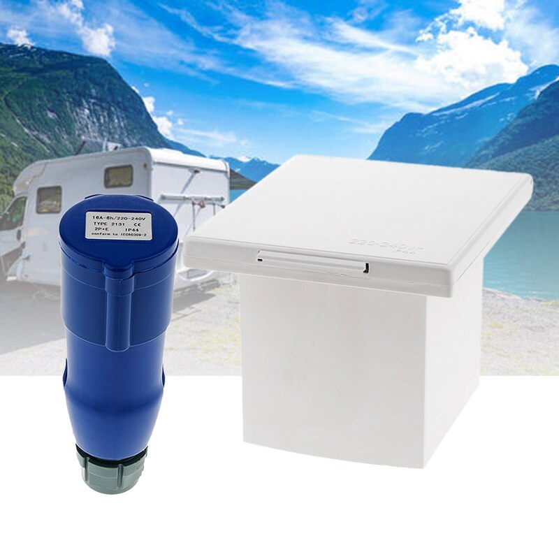 RV Camper 220V-240V 16A External Flush Hook Up Waterproof Plug Socket