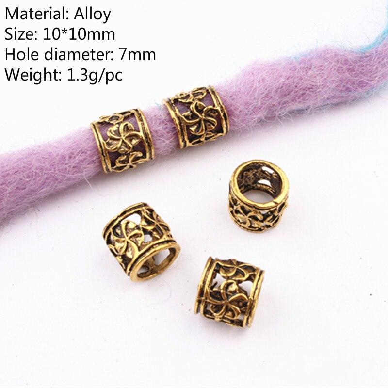 5Pcs Metal Hair Braider Rings Beads Cuffs Tubes Charms Hair Styling Tool Dreadlock Dread Hair Braids Decoration Accessories: NO.3 5pcs