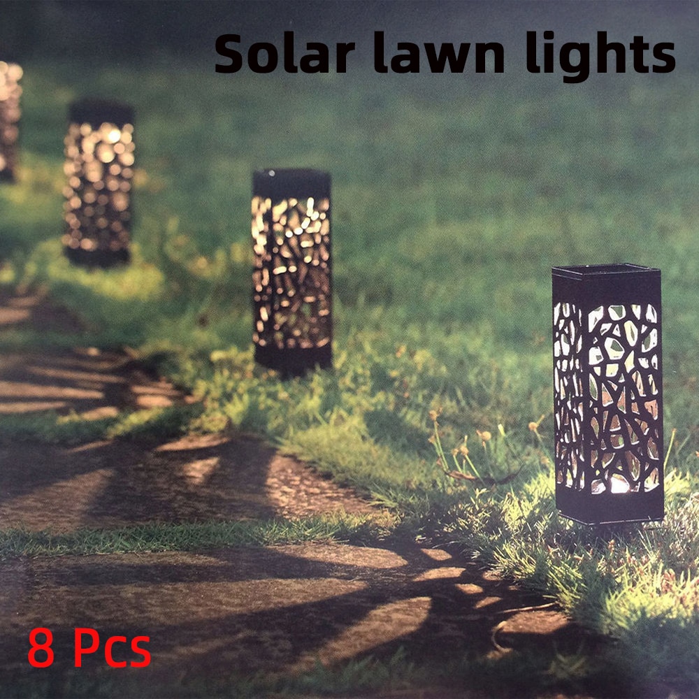 LED Solar Fire Light Waterproof Garden Decoration Landscape Lawn Light Path Lighting Outdoor Hollow Lighting