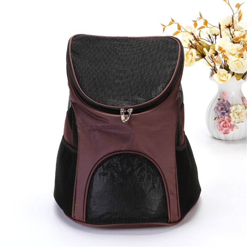 Bolsa portadora de Gato portátil para perros, malla transpirable, para viajes al aire libre, mascotas, mochila de doble hombro para perros pequeños: Coffee