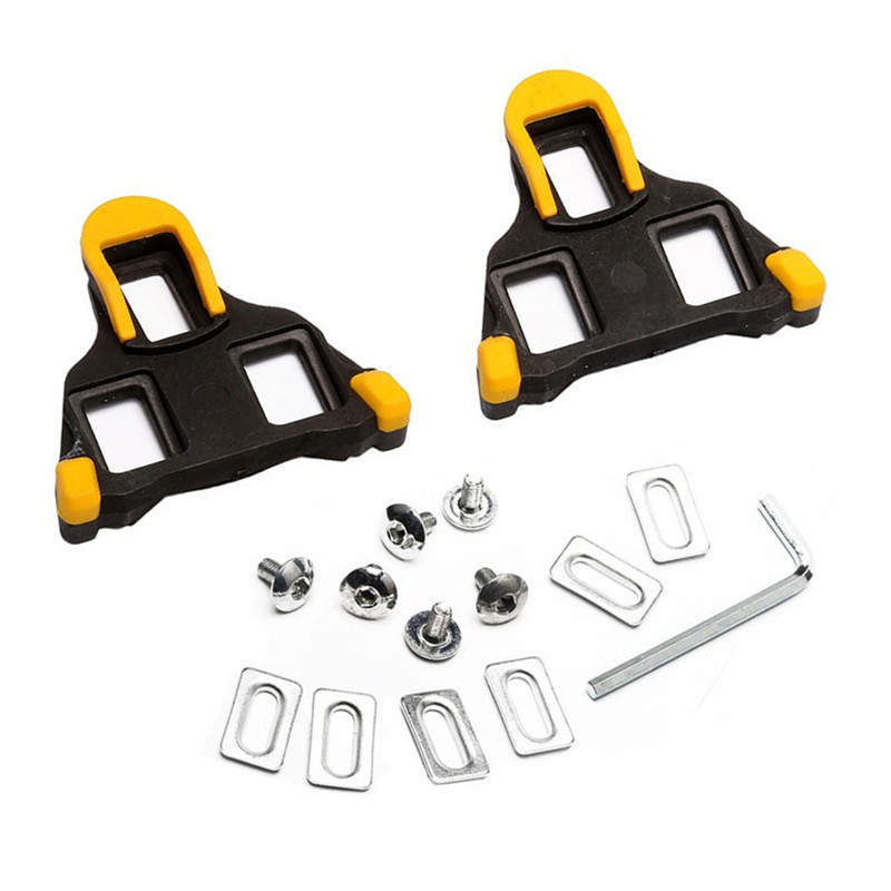 Crampons de vélo de route pour Shimano SPD-SL, verrouillage des pédales de cyclisme, pour chaussures système Shimano SH10 SH11 SH12: YELLOW