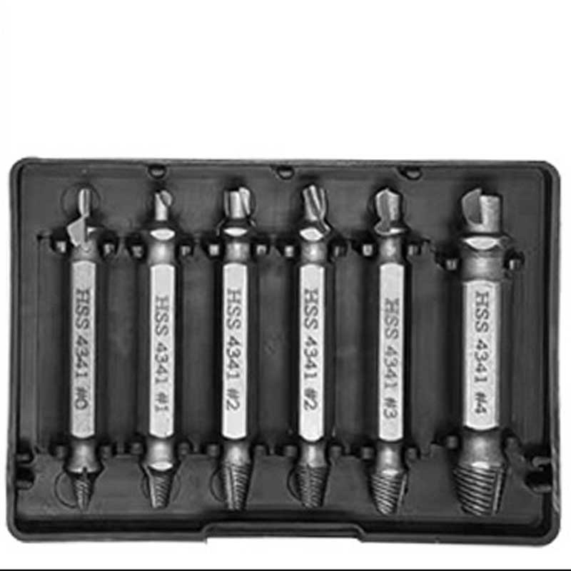 6pc HSS Extractor Doppel Kopf Schraube Rutsche Zahn Entfernung Schraubendreher Schraubendreher Bit Gebrochenen Draht Werkzeug Set