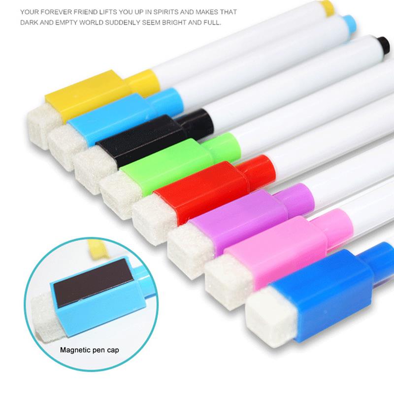 8colors Erasable magnetic White Board Marker Pen Whiteboard Marker Chalk Glass Ceramics Office School art marker colorful ink