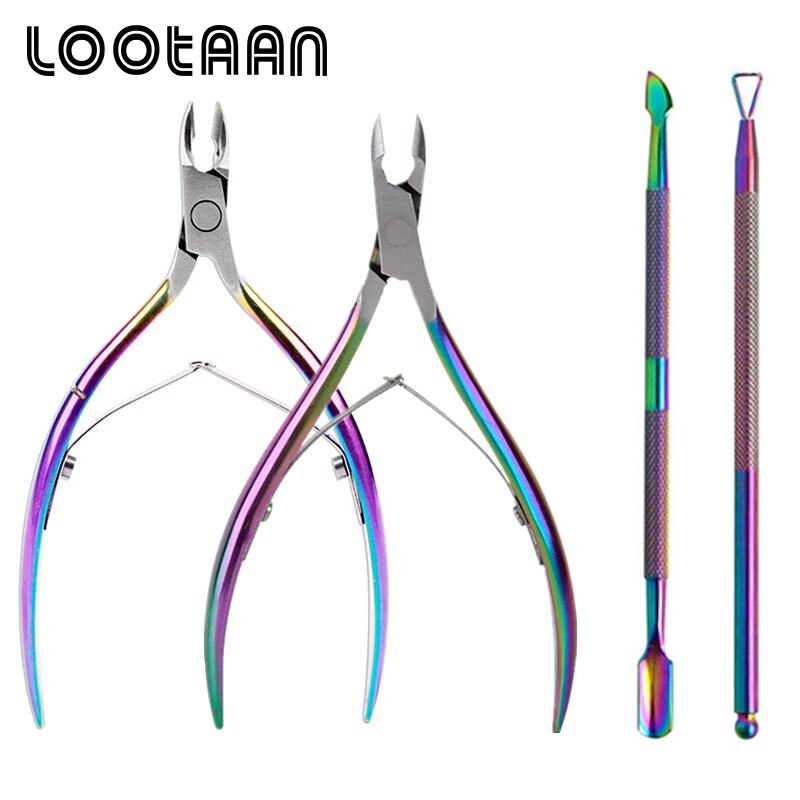 3 Pcs Set Nail Art Clipper Cutter Nagelriem Schaar Vingernagel Teennagel Cuticle Nipper Trimmen Tool Dode Huid Remover Pusher