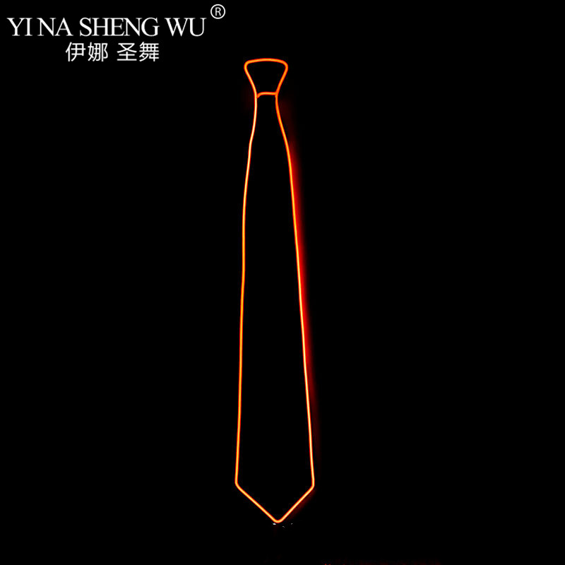 Men Glowing Tie EL Wire Neon LED Luminous Tie Glasses Cosplay Party Haloween Christmas Luminous Light Up DJ Bar Club Stage Prop: Gold