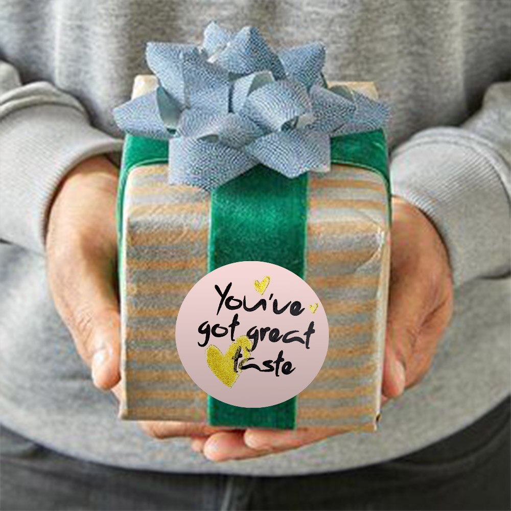 500 Pcs/Roll Pink Stickers You'Ve Got Great Taste Stickers Gold Seal Labels Cute Packaging Sticker Stationery Label