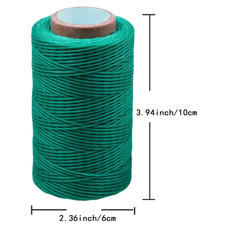 Imzay-hilo encerado para coser cuero, accesorio para encuadernación, práctico, largo, verde claro, 284 yardas
