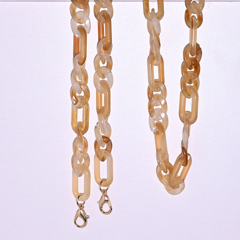Nieuw acryl lenzenvloeistof ketting lanyard trendy zonnebril leesbril ketting bril accessoires MAAN GIRL: Zilver