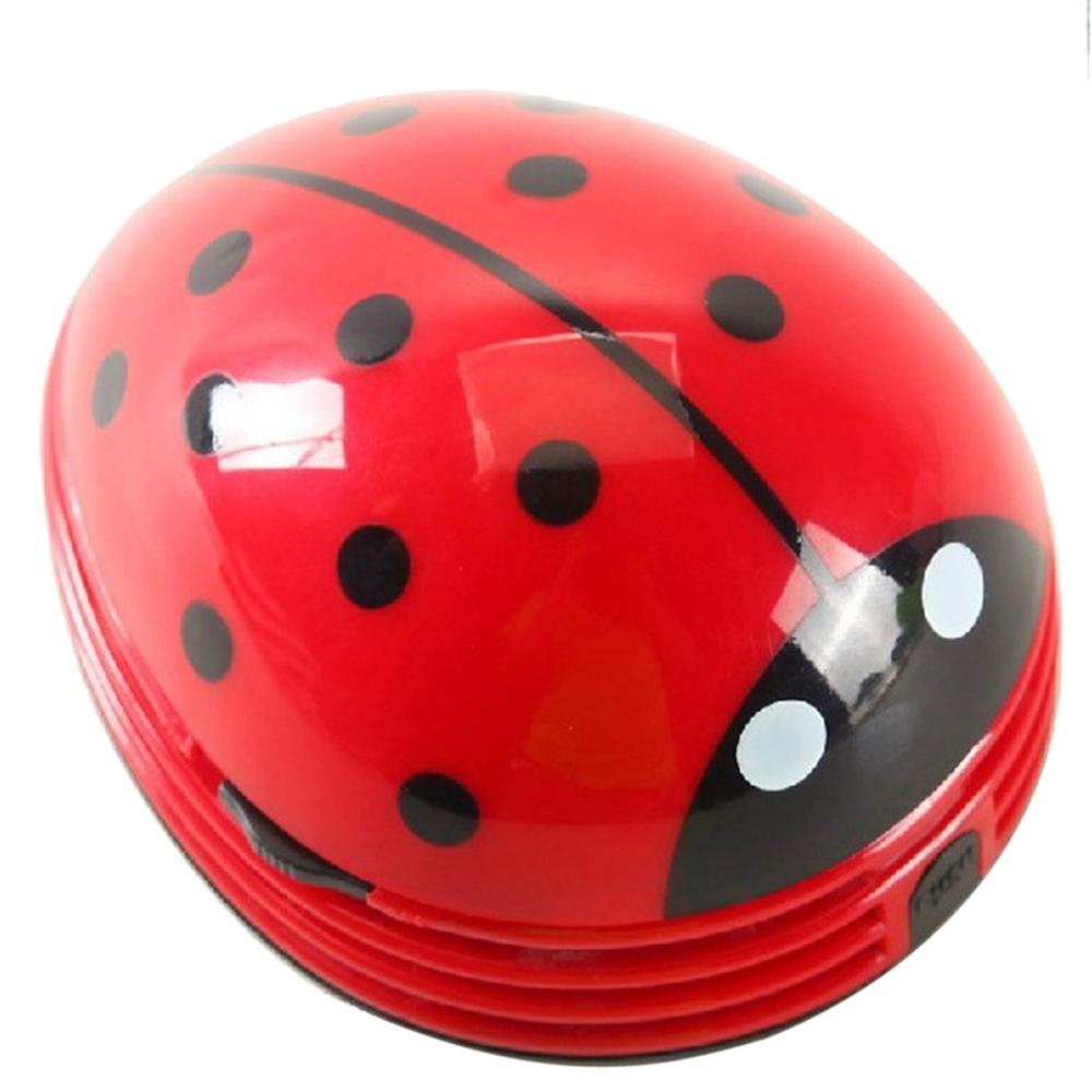 Dust Collector Strong Suction Cleaner Mini Size Lovely Cartoon Ladybug Shape Desktop Vacuum Cleaner Home Office Keyboard