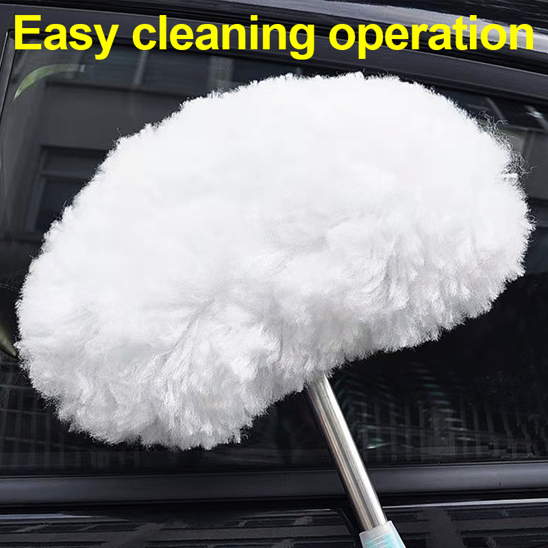Carwash Dweil Melk Zijde Carwash Borstel Lange Steel Dweil Lange Paal Wax Dweil Waterborstel Auto Reinigingsgereedschap Lap Telescopische Borstel