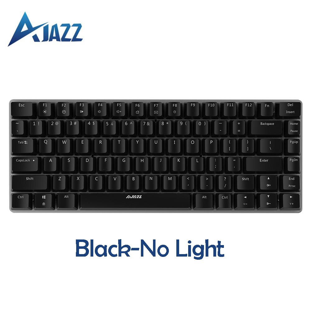 Ajazz AK33 Mechanische Spielen Tastatur Schwarz/Blau Schalter 82 Schlüssel Verdrahtet Tastatur für PC Spiele Ergonomische Kühl LED hinterleuchtet: Schwarz - Nein hell / Schwarz Schalter