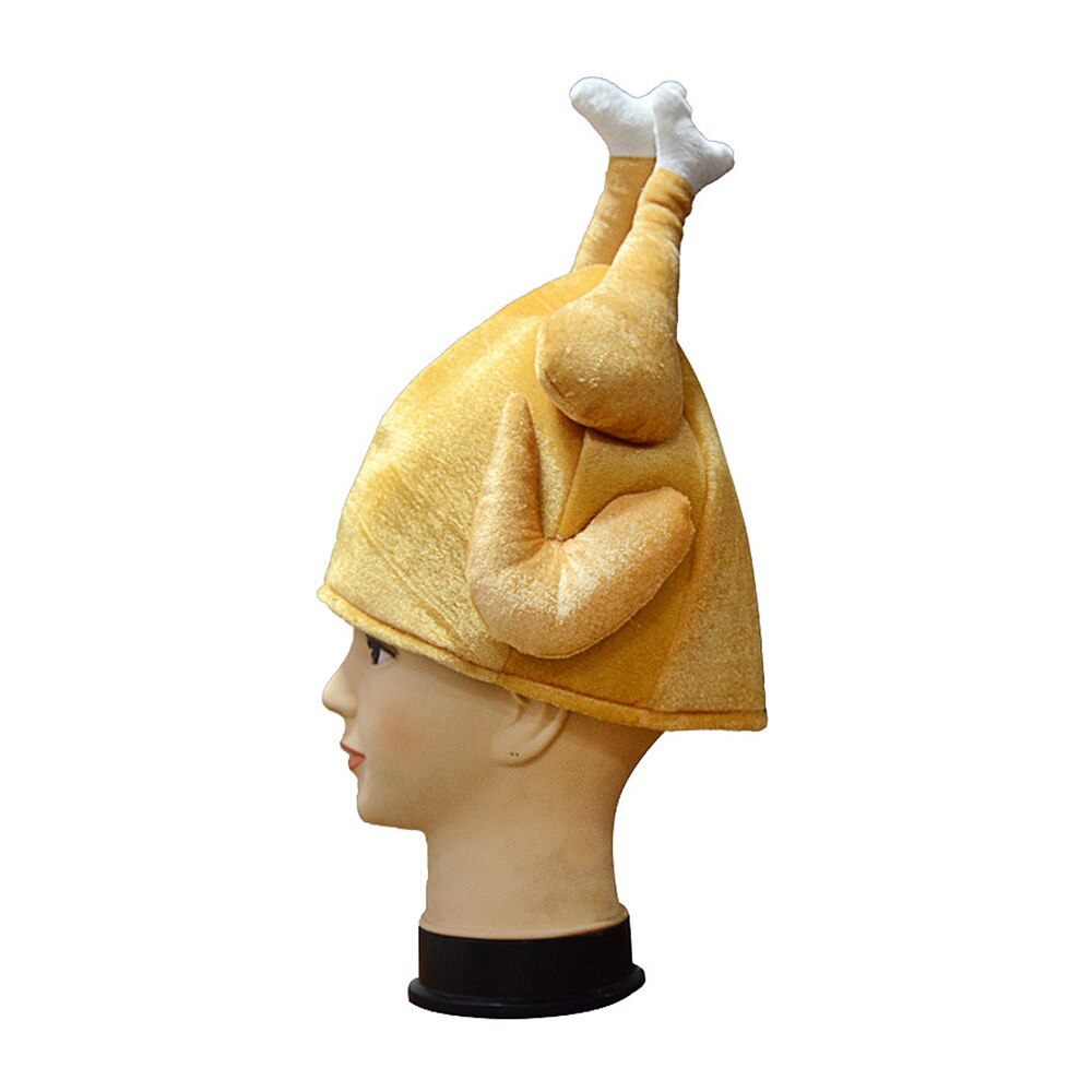 Party Hat Roasted Turkey Hat Plush Adults Hat Thanksgiving Day Entertaining Christmas Party Quirky Costume Caps Christmas