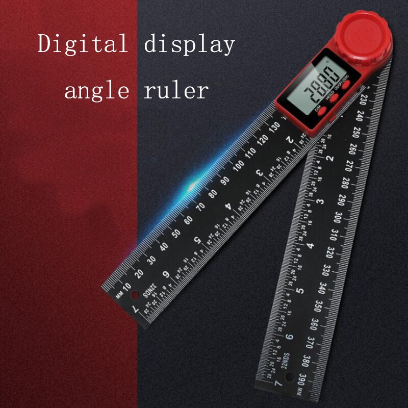 2-in-1 Digital angle ruler Protractor Digital calipers Black vernier caliper Level ruler 360 ° 200/300 mm range Scale tool