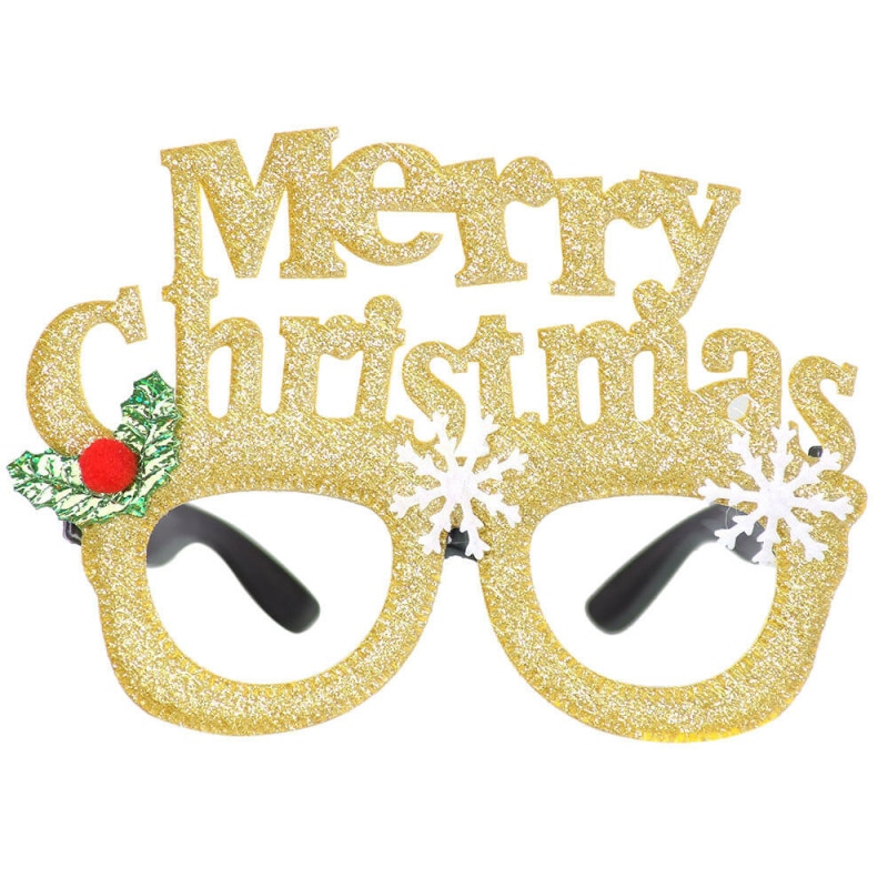 Lunettes de dessin animé mignon, monture à paillettes, sans lentille, décoration de noël, pour enfants et adultes: 09