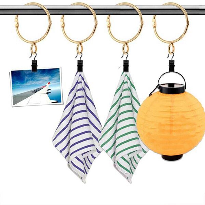 30 Pcs Openen Goud Gordijn Ringen Open En Close Metalen Roestvrij Draperie Loops Met Oogje Voor Haak Pins (1.5 inch)