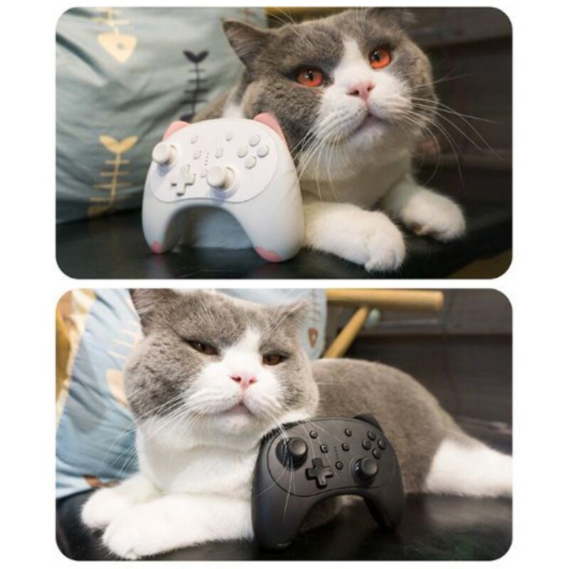 Cartoon Kitten Iine Kat 4nd Draadloze Controller Voor Nintendo Switch/Schakelaar Lite Gamepad Joystick Voice Wakker Hoofdtelefoon Plug