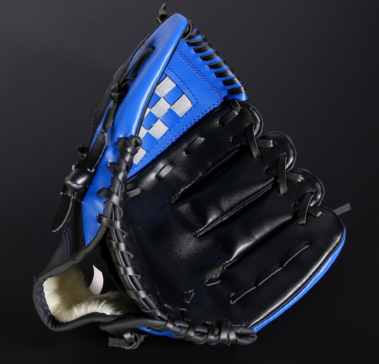 Batting Lederen Honkbal Handschoenen Mannen Kids Rechterhand Baseball Handschoen Apparatuur Catcher Guante Beisbol Sport Accessoires BJ50ST: Blauw