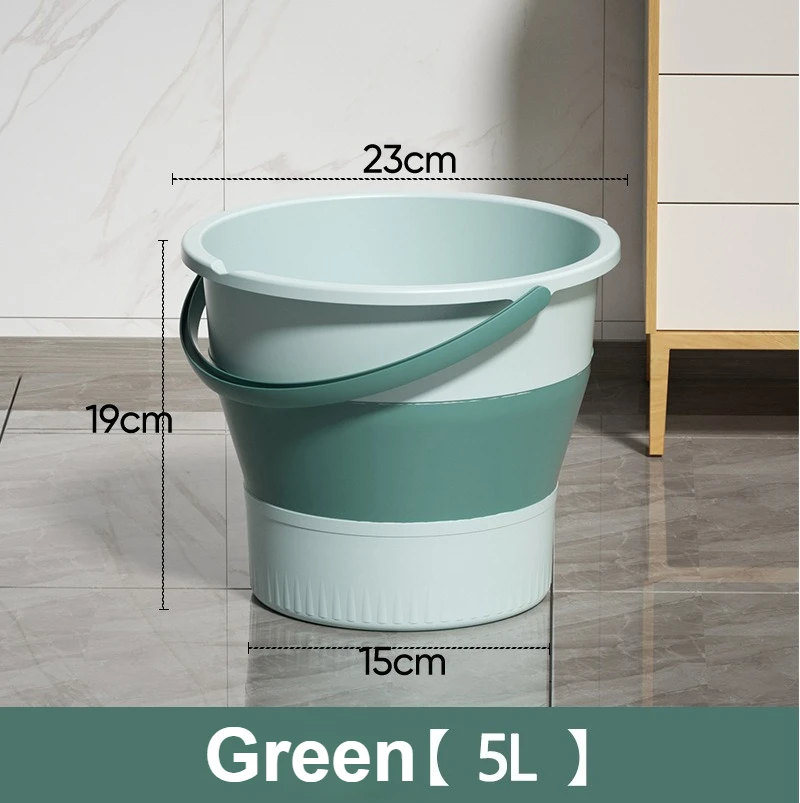 Studentenslaapzaal Plastic Opvouwbare Emmer Vissen Handheld Opvouwbare Emmer Thuis Verdikte Badkamer Draagbare Voet Inweken Emmer: WHITE