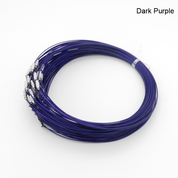 10 stücke 1mm 18inch draht halskette kragen choker kreis drehmomente schmuck hals-zubehör verschluss draht-kragen multi-farbe kupfer: dark purple