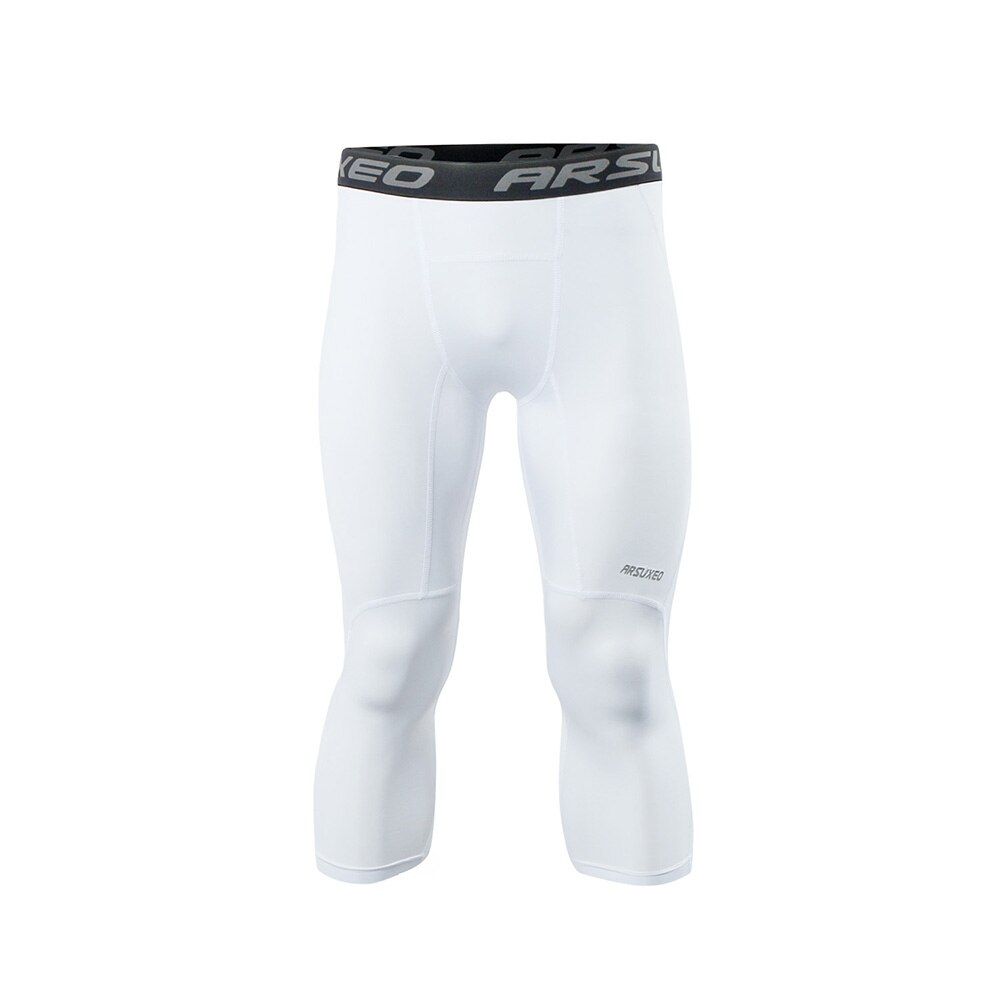 ARSUXEO Men's 3/4 Compression Tights - Running, Fitness, Training Activewear
