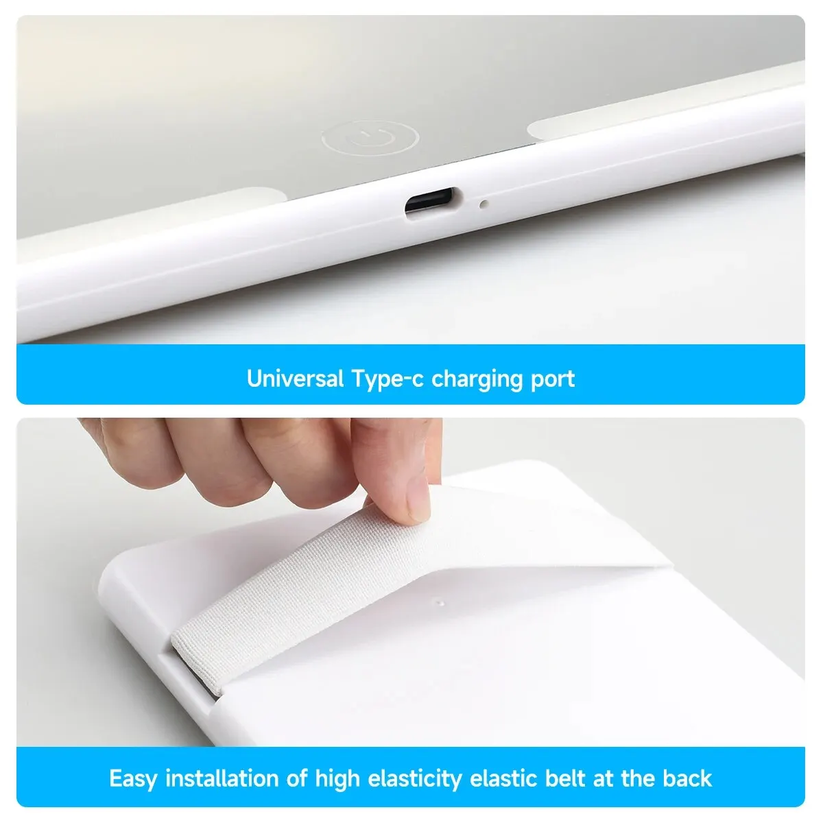 Car Sun Visor Makeup Mirror LED Touch Screen Adjustable Brightness Switchable Auto Interior Makeup Mirror Charging Vanity Mirror