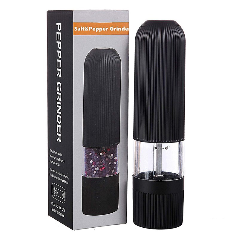 1/2pc Battery Operated Salt And Pepper Grinder Set Electric Automatic One Handed Salt Pepper Mill With Bright Light Kitchen Tool: 1pcs