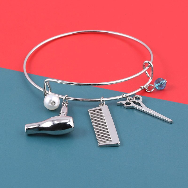 Steampunk Friseur Haar Stylist Schmuck Schere Kamm Armbänder Armreif für männer und frauen