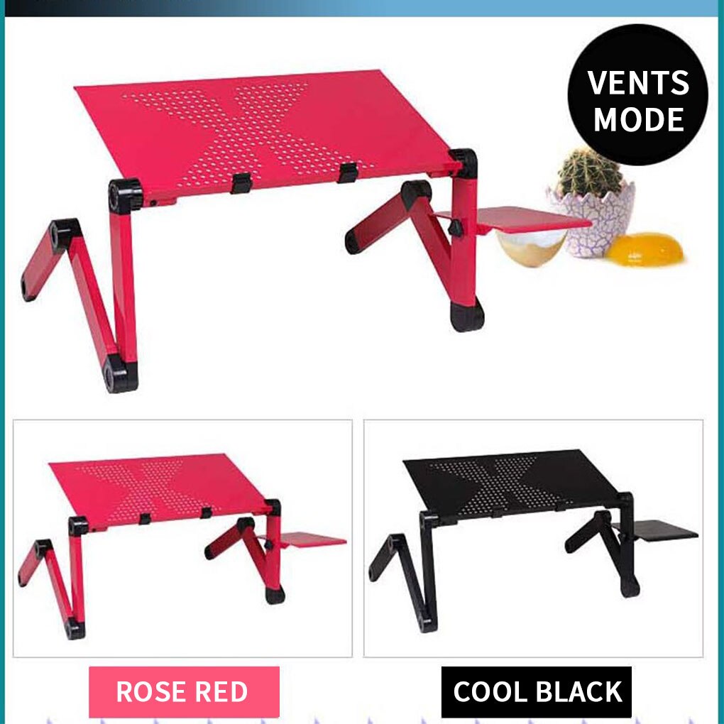 Adjustable Laptop Desk Stand Portable Metal Ergonomic Lap Desk For TV Bed Sofa PC Notebook Table Desk Stand With Mouse Pad