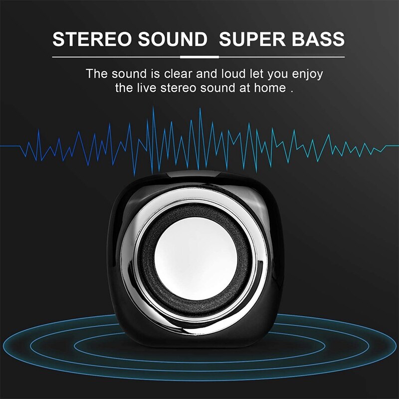 BONKS Computer Lautsprecher, 6W PC Powered Lautsprecher USB Lautsprecher Monitor Lautsprecher für Desktop Computer/PC/Laptop Gaming Lautsprecher