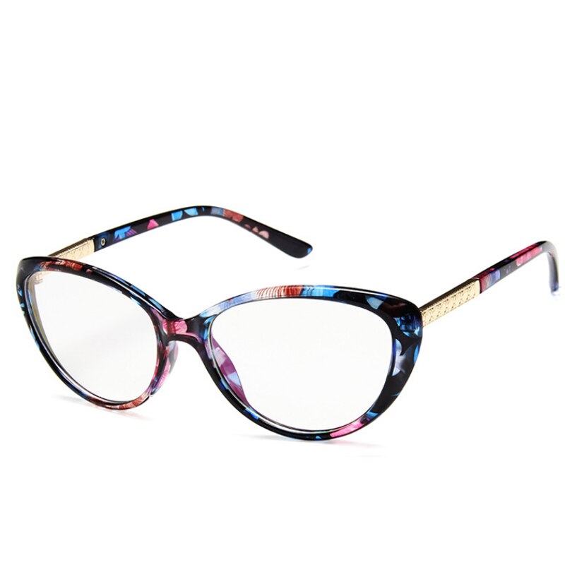 Gafas de lectura tipo ojo de gato para mujer, lentes de lectura tipo ojo de gato, ligeras, presbicia, montura de cristal, Okulary,: C6