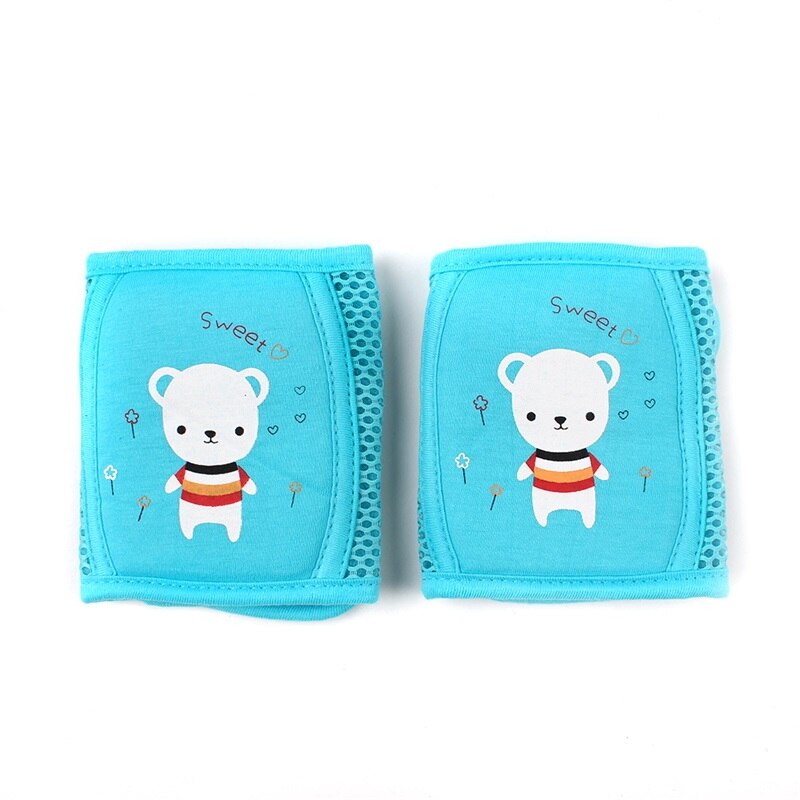 Cartoon Jongens Meisjes Kniebeschermers Kids Veiligheid Kruipen Elleboog Baby Peuter Baby Been Warmer Veiligheid Kids Mesh Knie Ondersteuning Beschermen: Blue Bear