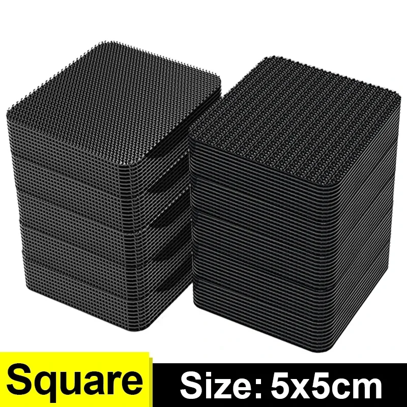 Car Double Faced Fixing Stickers for Carpet Pad Dashboard Mat High Adhesive Fixed Patch Floor Mats Anti Skid Grip Tape Sticker: L / black