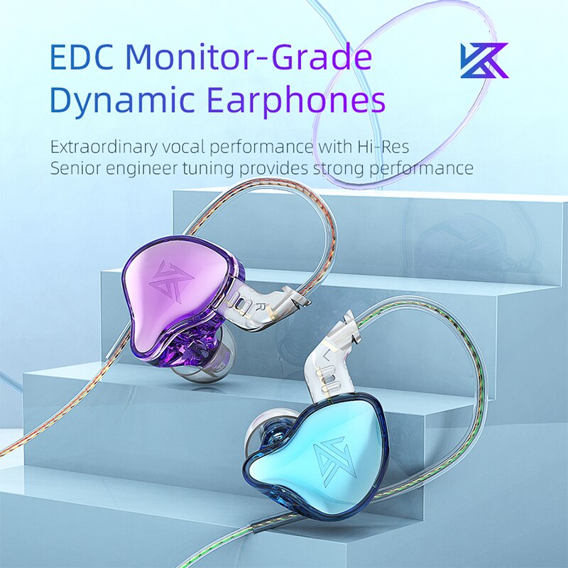 KZ EDC EDCX Wired Headset Hanging In Ear Earbuds Headphones With Microphone Game Sport Monitor Noice Cancelling Earphones